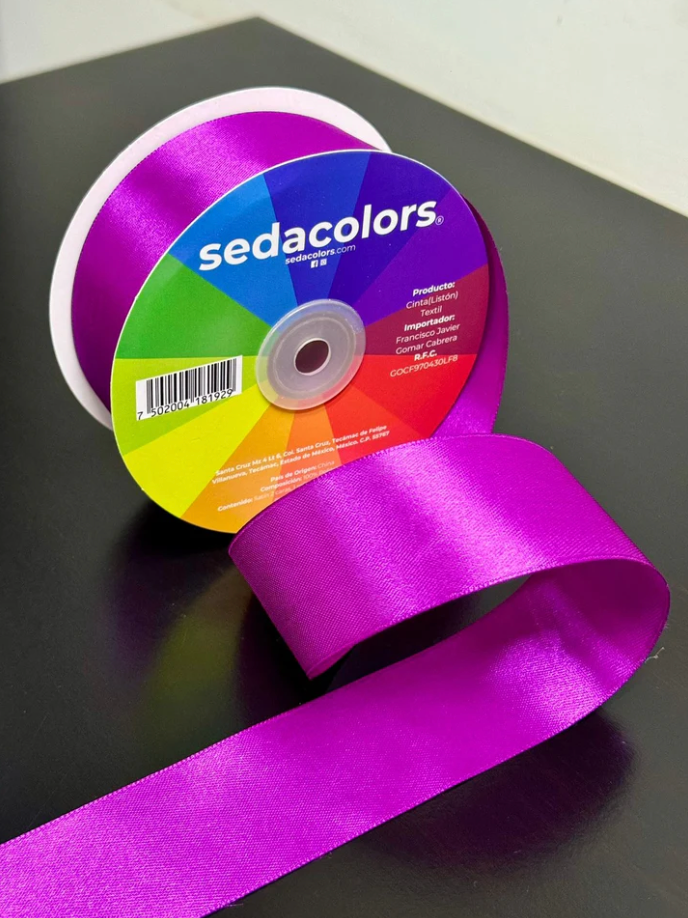 LISTON TEXTIL SATINADO DOBLE CARA - MORADO
