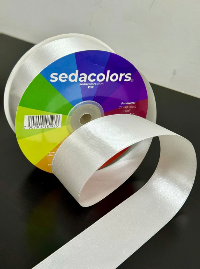 LISTON TEXTIL SATINADO DOBLE CARA - PLATA