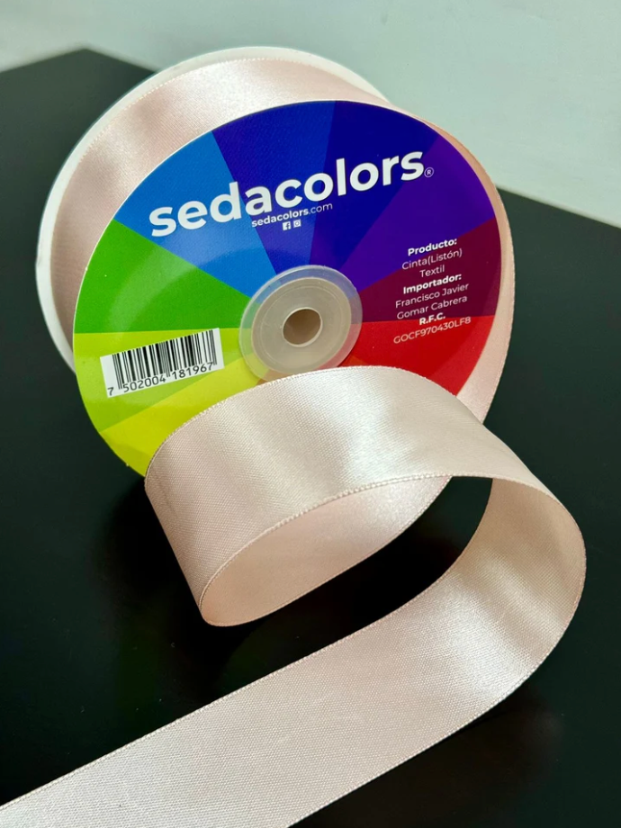 LISTON TEXTIL SATINADO DOBLE CARA - ROSE GOLD