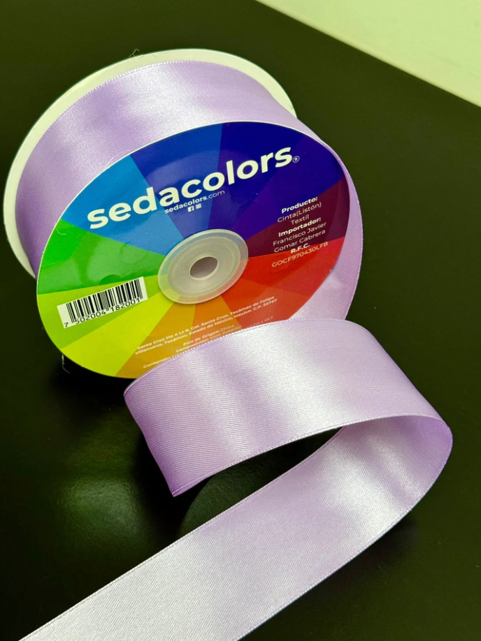 LISTON TEXTIL SATINADO DOBLE CARA - LILA