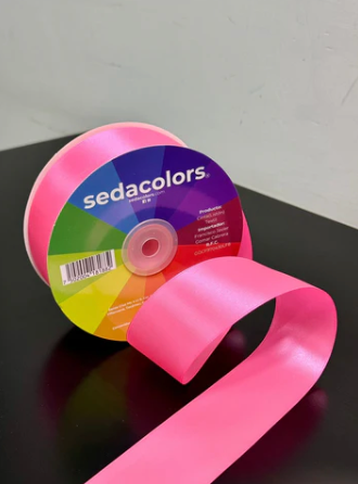 LISTON TEXTIL SATINADO DOBLE CARA - ROSA MEXICANO