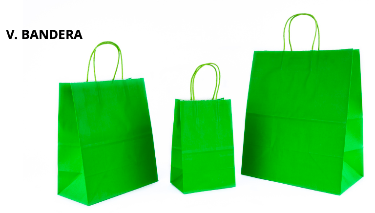 Bolsa Kraft Asa de Color Verde Bandera