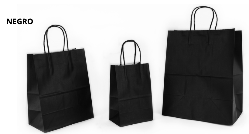 Bolsa Kraft Asa de Color Negro