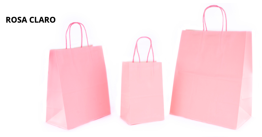 Bolsa Kraft Asa de Color Rosa Claro