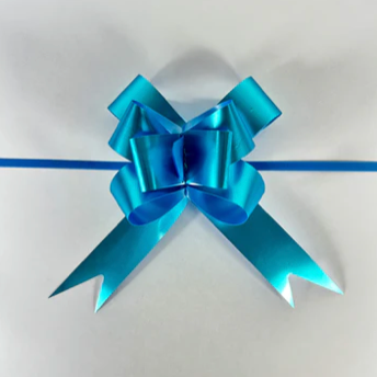 Moño Silky Metal Azul Turqueza 25