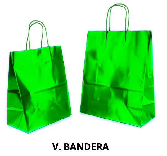 Bolsa Kraft Asa Color Metálica Verde Bandera