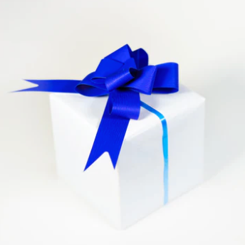 Moño  Papel Sintético Azul Rey 14