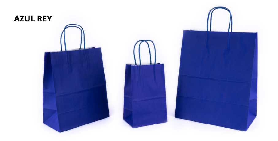 Bolsa Kraft Asa de Color Azul Rey